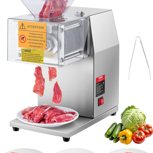 Vevor 850W Electric Meat Cutter 3.4" Stainless Steel Blade with 0.2" Slice Thickness New