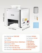 Vevor Electric Meat Cutter 350 Lb/H 550W Stainless Steel Blades New - Image 8