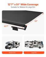 Vevor RV Awning Replacement 12' 7" Fabric Slide Topper New - Image 4