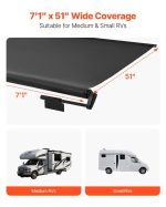 Vevor RV Awning Replacement 7' 1" Fabric Slide Topper New - Image 4