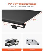 Vevor RV Awning Replacement 7' 7" Fabric Slide Topper New - Image 4
