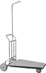 Vevor 3-Wheel Bellman Luggage Cart 660 Lb Capacity Stainless Steel Hotel Trolley New