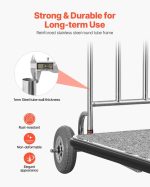 Vevor 3-Wheel Bellman Luggage Cart 660 Lb Capacity Stainless Steel Hotel Trolley New - Image 4