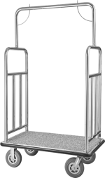 Vevor Bellman Luggage Cart 1200 Lbs Capacity Stainless Steel 4-Wheels Hotel Trolley New