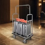 Vevor Bellman Luggage Cart 1200 Lbs Capacity Stainless Steel 4-Wheels Hotel Trolley New - Image 2