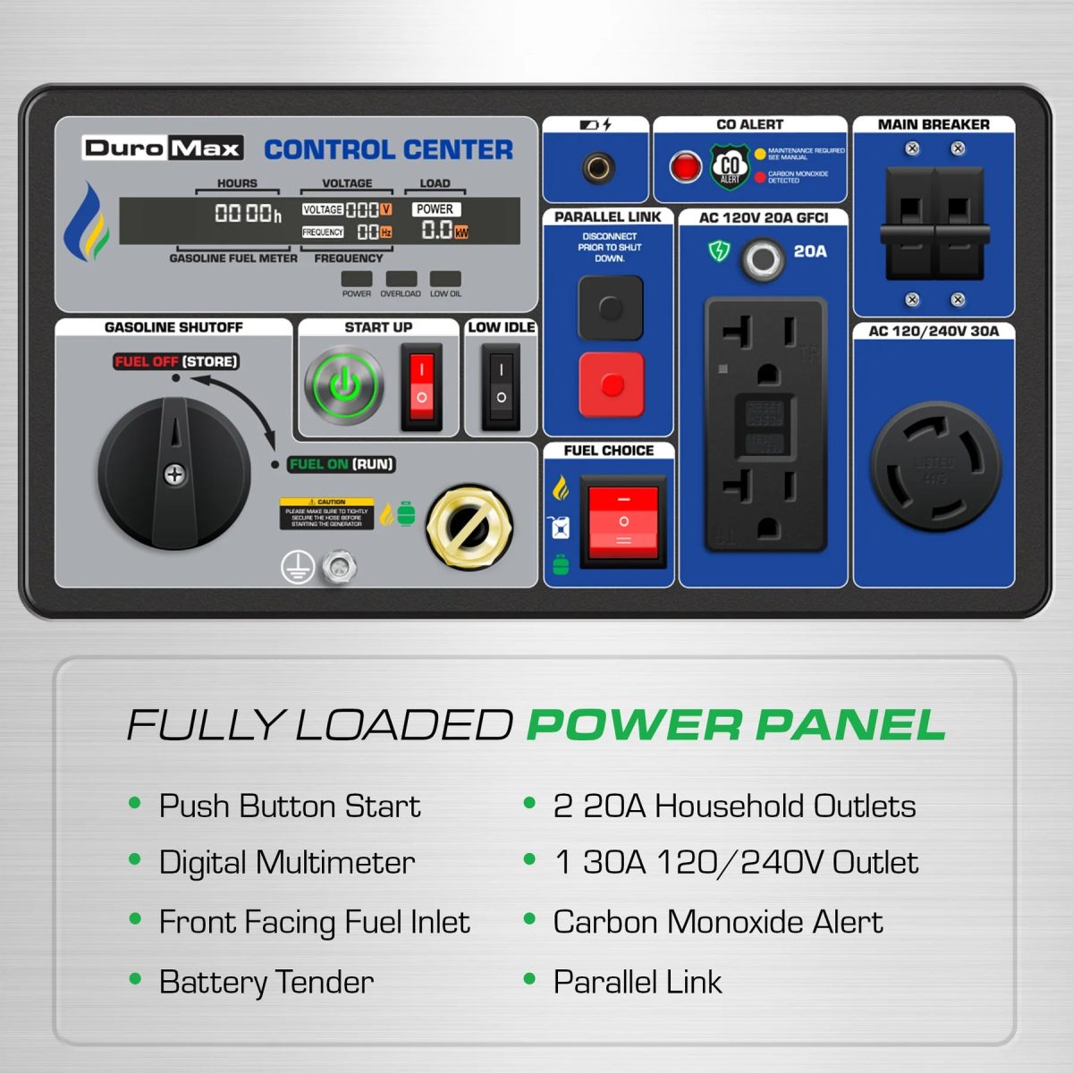 DuroMax XP7000iHT 5500W/7000W Tri Fuel Generator Gas Propane NG Remote Start Inverter CO Alert New - Image 5
