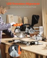 Vevor Sliding Compound Miter Saw 10" 15A Dual Bevel with LED Guide 60-Tooth Blade New - Image 3