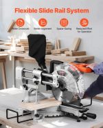 Vevor Sliding Compound Miter Saw 10" 15A Dual Bevel with LED Guide 60-Tooth Blade New - Image 6
