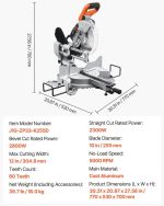 Vevor Sliding Compound Miter Saw 10" 15A Dual Bevel with LED Guide 60-Tooth Blade New - Image 8