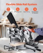 Vevor Sliding Compound Miter Saw 12" 15A Dual Bevel LED Guide 60-Tooth Blade New - Image 6