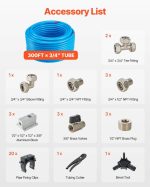 Vevor Air Compressor Line Kit 3/4" x 300' HDPE Aluminum Complete Piping System New - Image 3