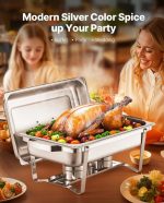 Vevor Chafing Dish Set 6-Pack 8 Qt Full-Size Stainless Steel Buffet Warmers New - Image 3