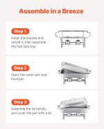 Vevor Chafing Dish Set 6-Pack 8 Qt Full-Size Stainless Steel Buffet Warmers New - Image 8