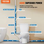 Vevor Upflush Macerating Toilet System with 800W Pump for Basement and Low-Drain Areas New - Image 3