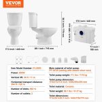 Vevor Upflush Macerating Toilet System with 800W Pump for Basement and Low-Drain Areas New - Image 8