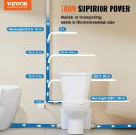 Vevor Upflush Macerating Toilet System with 700W Pump for Basement and Low-Drain Areas New - Image 3