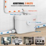 Vevor Upflush Macerating Toilet System with 700W Pump for Basement and Low-Drain Areas New - Image 4