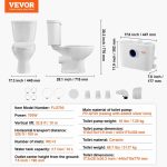 Vevor Upflush Macerating Toilet System with 700W Pump for Basement and Low-Drain Areas New - Image 8