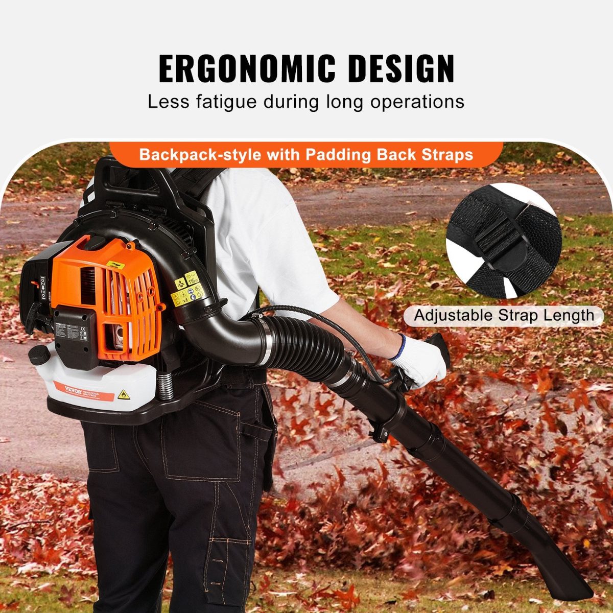 Vevor Backpack Leaf Blower 63cc 2-Cycle Gas Powered 1110 CFM New - Image 5