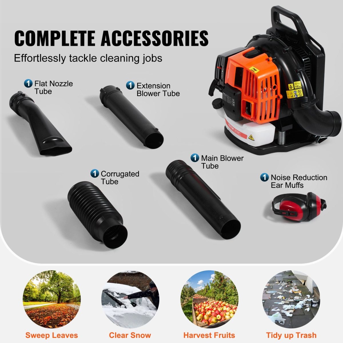 Vevor Backpack Leaf Blower 63cc 2-Cycle Gas Powered 1110 CFM New - Image 6