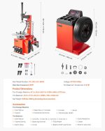Vevor Electric Tire Changer and Balancer with 18" Spindle Universal Compatibility New - Image 7