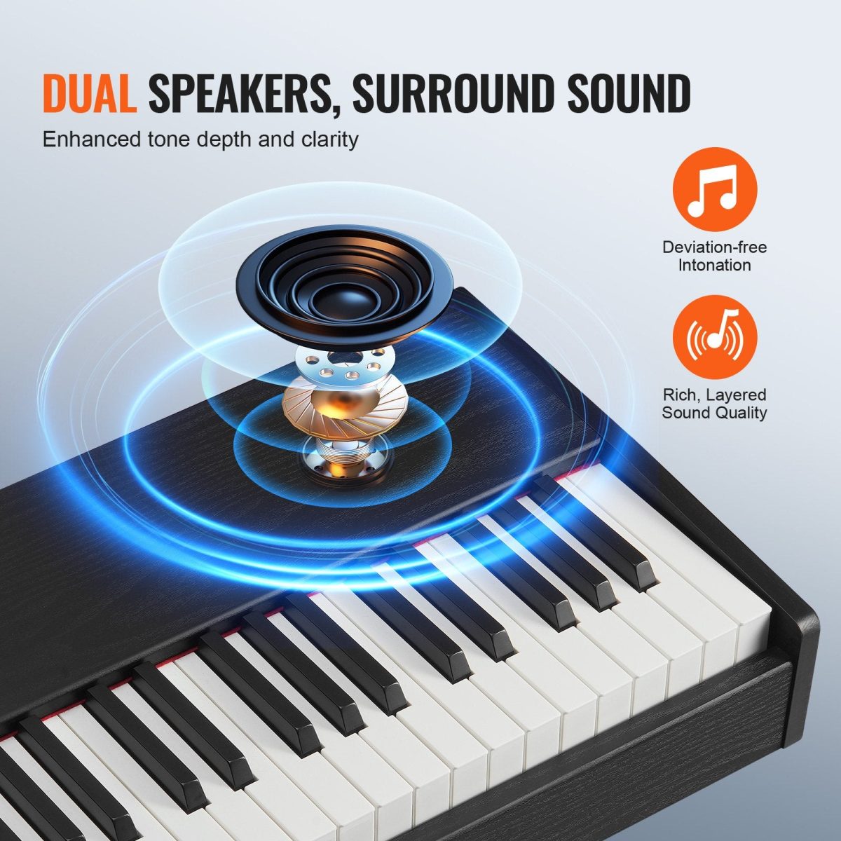 Vevor Digital Piano 88 Key Fully Weighted Dual Keyboard Speakers with Sustain Pedal New - Image 5