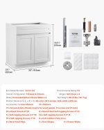 Vevor Shaker Base Cabinet 36" x 24" x 34.5" with Drawer Ready to Assemble New - Image 6