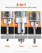 Vevor Magnetic Drill Press 1450W 800 RPM with 2 Coring Bits New - Image 3