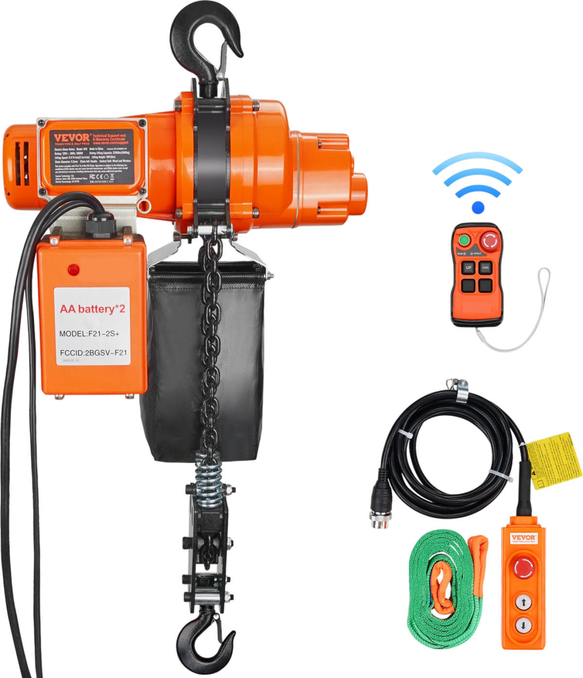 Vevor Electric Chain Hoist Single Phase 2200 Lbs Load 20 Ft Lifting New - Image 1