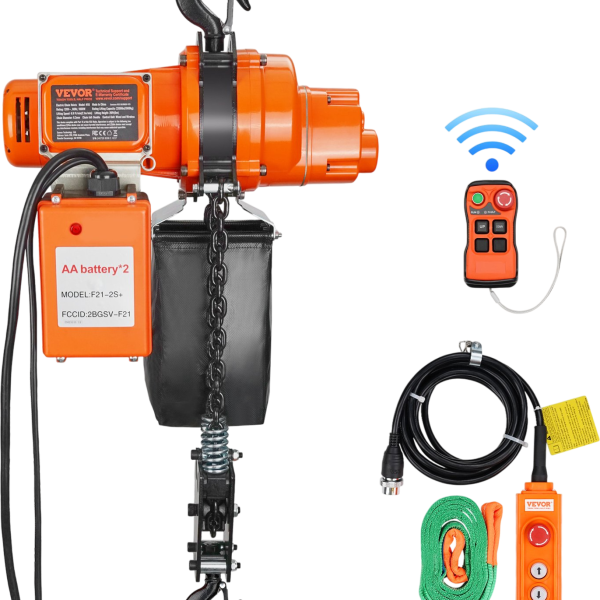 Vevor Electric Chain Hoist Single Phase 2200 Lbs Load 20 Ft Lifting New