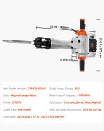 Vevor Jack Hammer Electric Demolition Tool with 2 Chisel Bits 2100W New - Image 7