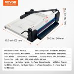 Vevor Industrial Paper Cutter 17" Cutting Width 400 Sheet Capacity New - Image 7