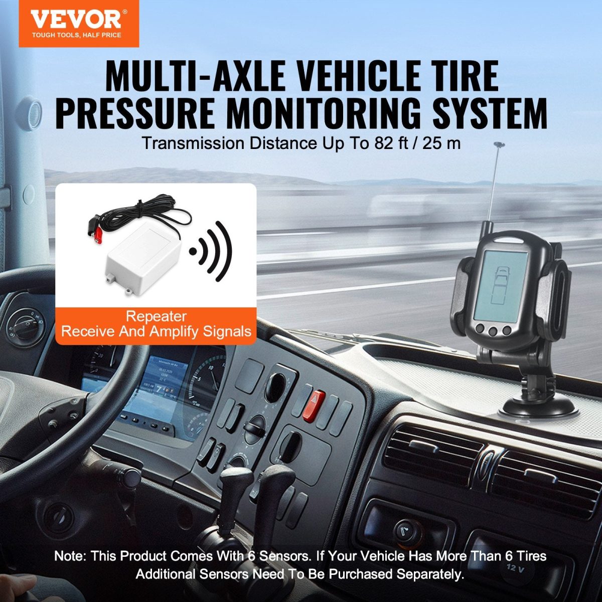 Vevor Multi-Axle Tire Pressure Monitoring System Real Time Data New - Image 2