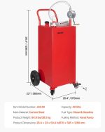 Vevor Fuel Caddy 40 Gallon Gasoline and Diesel Tank with Manual Pump New - Image 7