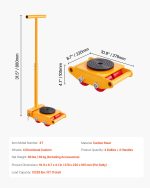 Vevor Machinery Skate Dolly 13,228 Lbs Capacity with Handle 360° Rotation New - Image 7