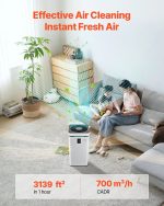 Vevor Smart Air Purifier 3139 ft²/h H13 HEPA Filter for Home & Office New - Image 2