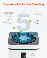 Vevor Smart Air Purifier 3139 ft²/h H13 HEPA Filter for Home & Office New - Image 4