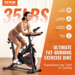 Vevor Exercise Bike Magnetic Resistance 35 Lbs Flywheel Stationary Indoor Cycling New - Image 2