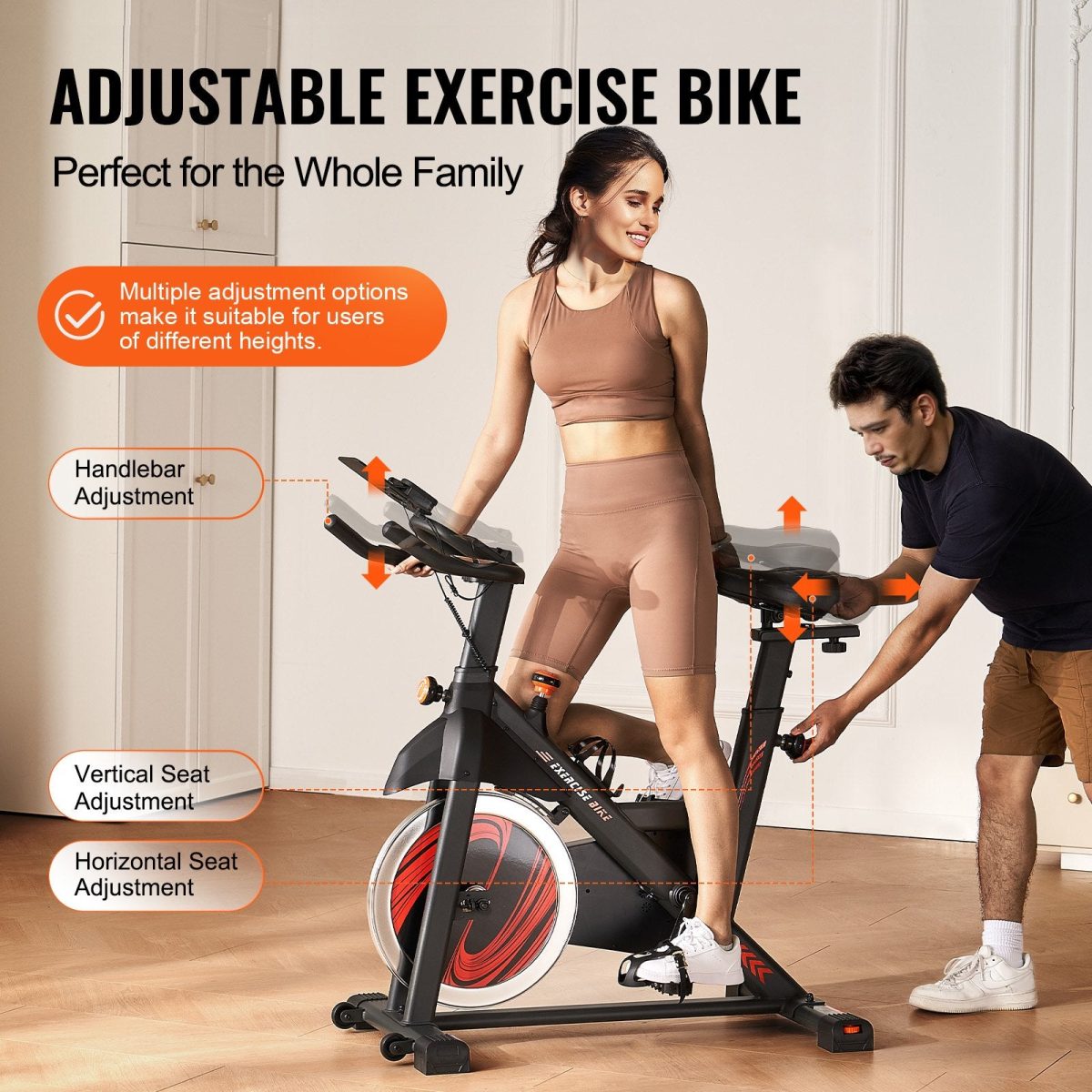 Vevor Exercise Bike Magnetic Resistance 35 Lbs Flywheel Stationary Indoor Cycling New - Image 6