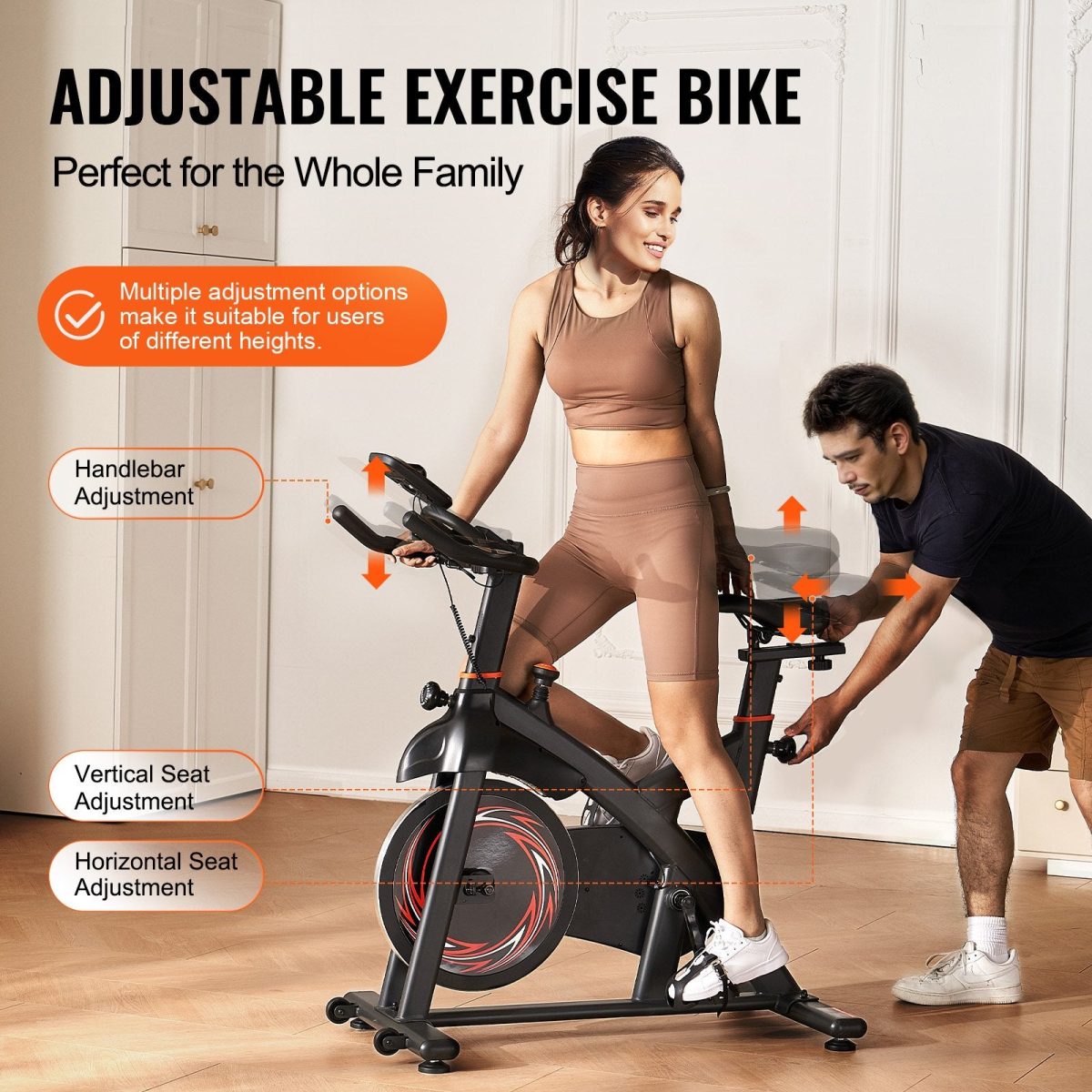 Vevor Exercise Bike Magnetic Resistance 40 Lbs Flywheel Stationary Indoor Cycling New - Image 6
