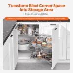 Vevor Cabinet Organizer 2-Tier 4 Shelf Blind Corner Pull Out Storage New - Image 2