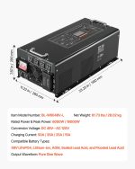 Vevor Pure Sine Wave Inverter Charger DC 48V to AC 120V 6000W New - Image 7