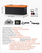 Vevor Golf Cart Lithium Battery 48V 105Ah with 20A Charger and Touch Monitor New - Image 7