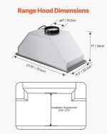 Vevor Range Hood 30" Built-in Vent 800 CFM with Gesture and Touch Control New - Image 7