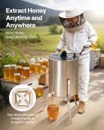 Vevor Honey Extractor Manual Spinner 4/8 Frame Capacity Stainless Steel New - Image 2