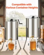 Vevor Honey Extractor Manual Spinner 4/8 Frame Capacity Stainless Steel New - Image 5