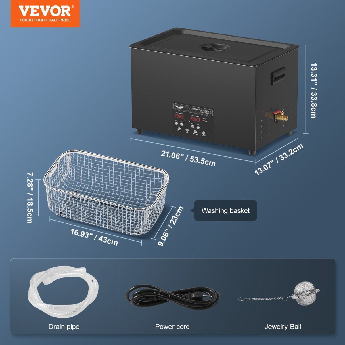 Vevor Ultrasonic Cleaner 40kHz with Digital Timer and Heater 30L 600W New - Image 7