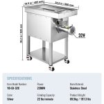 Vevor Commercial Meat Grinder 22 Lbs/Min High Efficiency with Sausage Stuffer 2200W New - Image 7