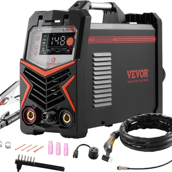 Vevor TIG Welder 3-in-1 Welding Machine Pulse MMA Stick IGBT Inverter LED Panel New