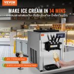 Vevor Commercial Ice Cream Machine 3-Flavor with Two 1.5 Gal. Hoppers LED Panel New - Image 2